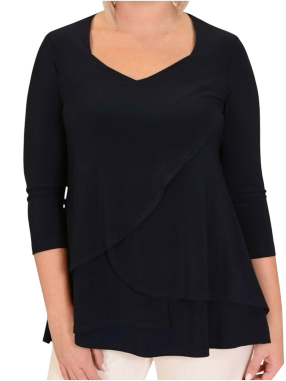 Sympli Glory Top Black Size 10 Stretch Classic